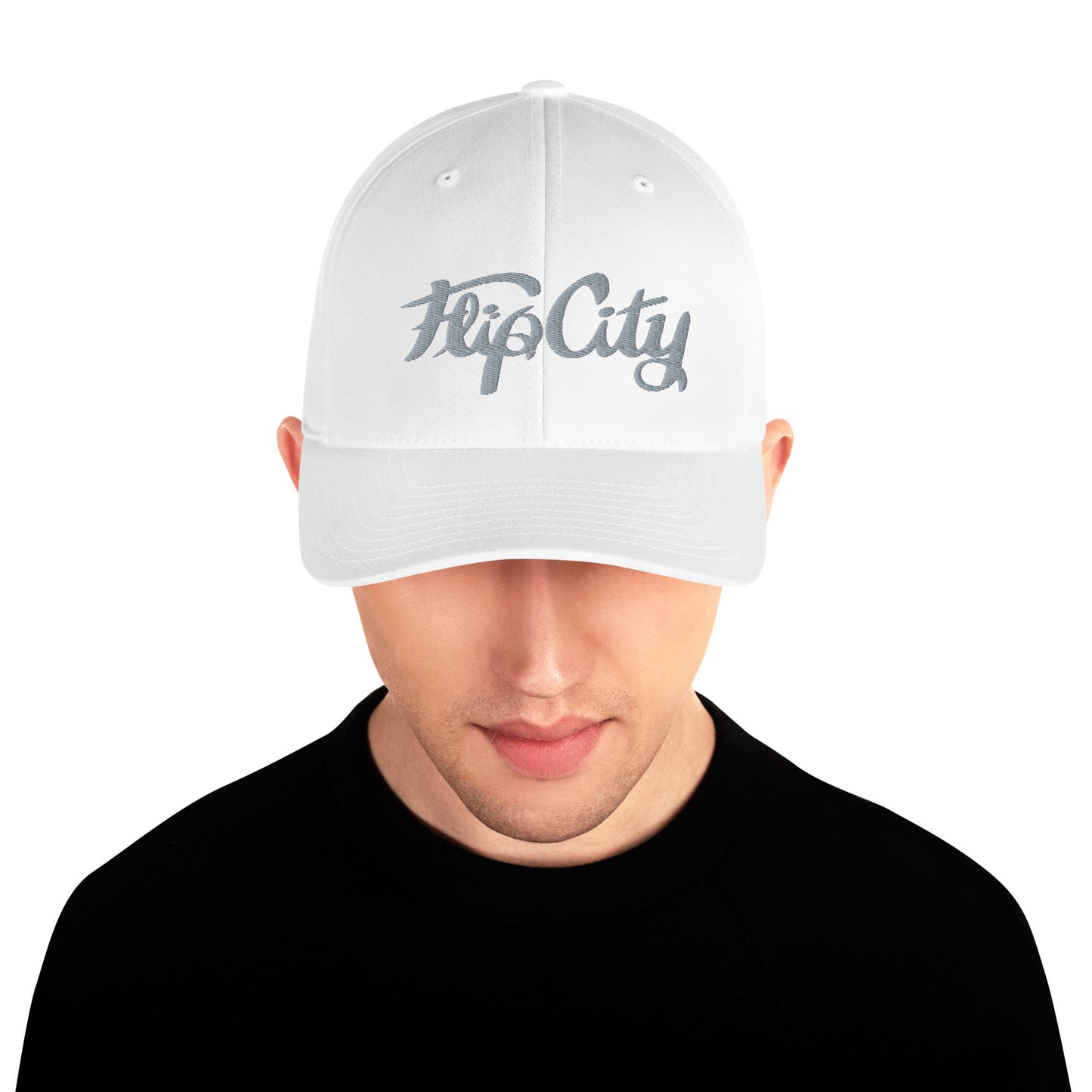 White FLIP CITY embroidered baseball hat