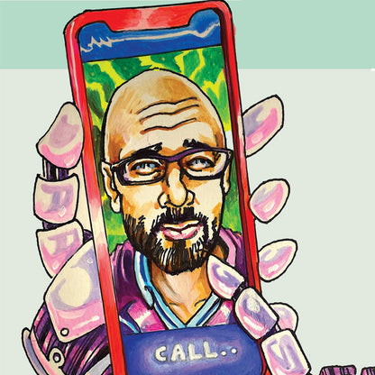 Cartoon Illustration for interview of James Corbett of 'The Corbett Report'